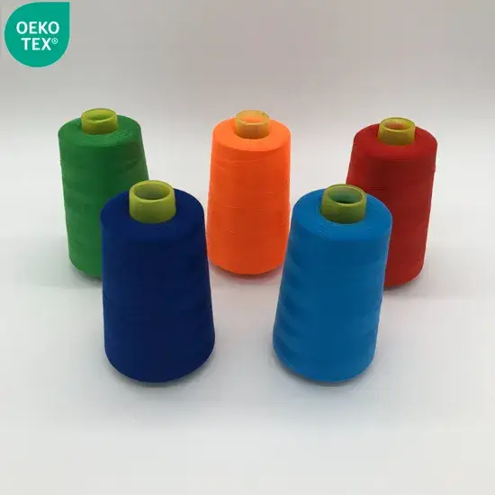 Chỉ may polyester máy khâu 8000yard chất lượng cao, 100% Polyester, sợi 40s/2 nhiều màu cho quần áo hình ảnh 1-description