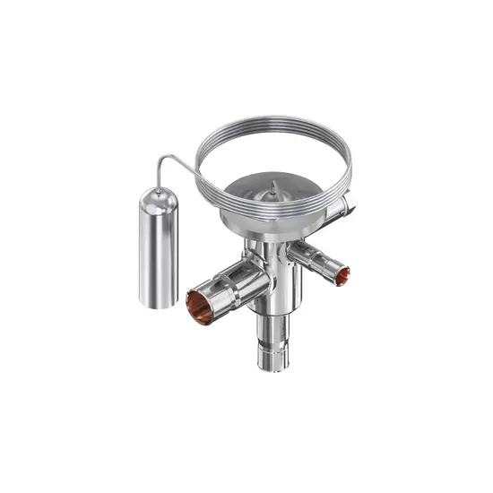 Van điều chỉnh áp suất Tche 068u4535 cho R404A R507, phù hợp với nhiệt độ 0-6 độ, công suất 7.6kw và có phụ kiện Txv hình ảnh 1-description