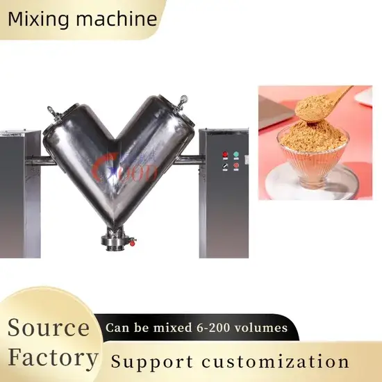Thiết bị trộn bột khô V-Blender và máy trộn bột trong thùng cho xưởng sản xuất hình ảnh 1-description
