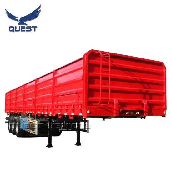Rơ moóc phẳng 40feet đa năng với thành hạ phù hợp cho vận chuyển hàng hóa đến Sudan hình ảnh 1-description