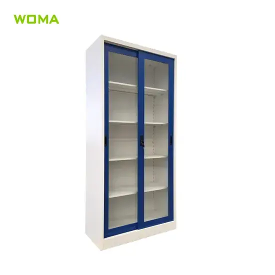 Tủ tài liệu bằng thép với thiết kế cửa kính trượt hiện đại hình ảnh 1-description
