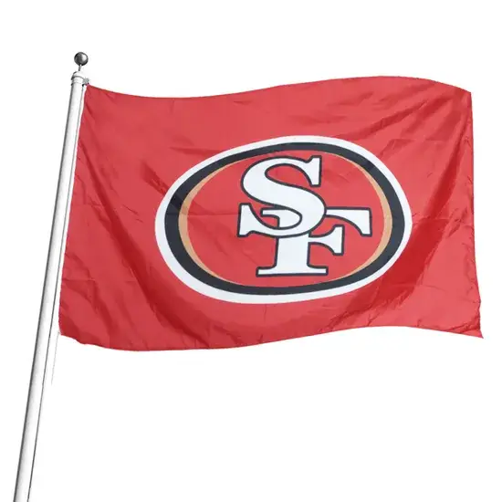 Cờ biểu ngữ bóng đá 100d polyester tùy chỉnh cho các đội NFL - Cờ logo 49ers San Francisco 3X5FT hình ảnh 1-description