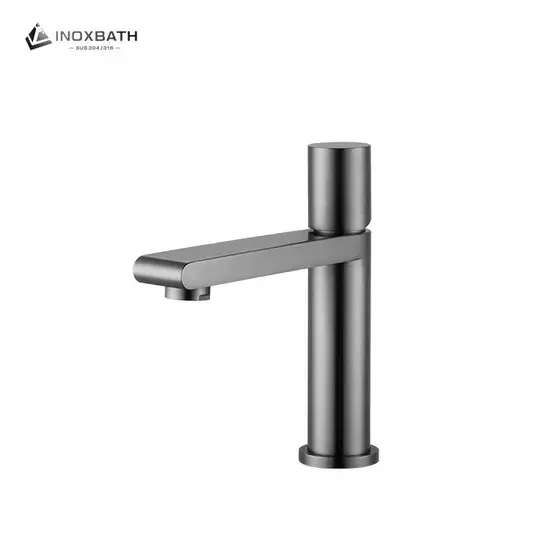 Vòi Chậu Rửa Bằng Thép Không Gỉ Màu Gunmetal, Thiết Kế Mới Gắn Trên Bệ 304 và Vòi Trộn Một Tay Cầm Cho Phòng Tắm hình ảnh 1-description