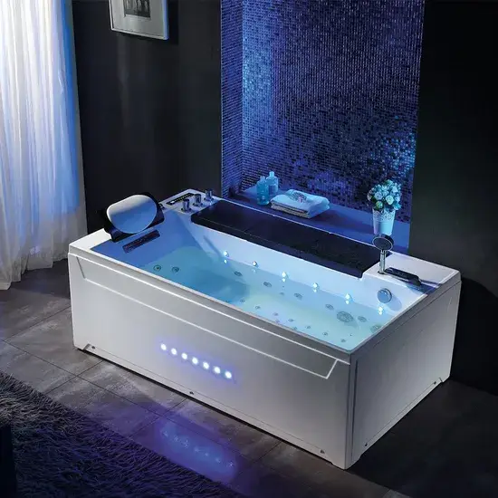 Bồn tắm thiết kế xoáy nước đèn LED đa màu kích thước đơn bằng chất liệu acrylic hình ảnh 1-description