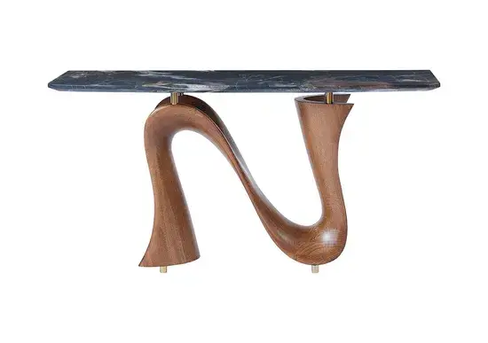 Bàn console đơn giản hiện đại từ đá cẩm thạch cho không gian nhà hình ảnh 1-description