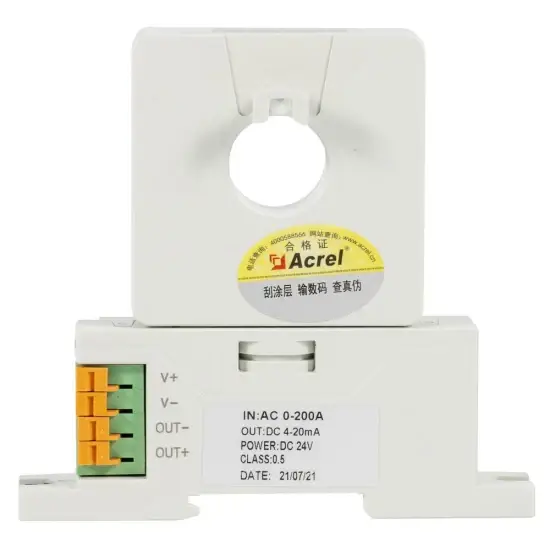Acrel Ba20 (II) -Ai/I (V) Transducer dòng điện AC cho dải đo 0-200A, đầu ra 1-5V/0-5V/4-20mA và tích hợp RS485 cho tùy chọn kết nối hình ảnh 1-description