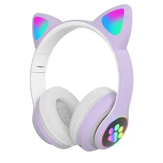 Tai nghe Bluetooth hình tai mèo LED RGB dễ thương 5.0 - Quà tặng khuyến mãi cho chơi game và nghe nhạc tại cửa hàng thú cưng mới hình ảnh 1-description