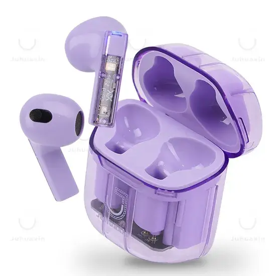 Tai nghe Bluetooth chống nước, pin lâu, hỗ trợ máy tính, điện thoại di động và máy tính bảng | Tai nghe không dây HiFi chất lượng cao trong hộp trong suốt hình ảnh 1-description