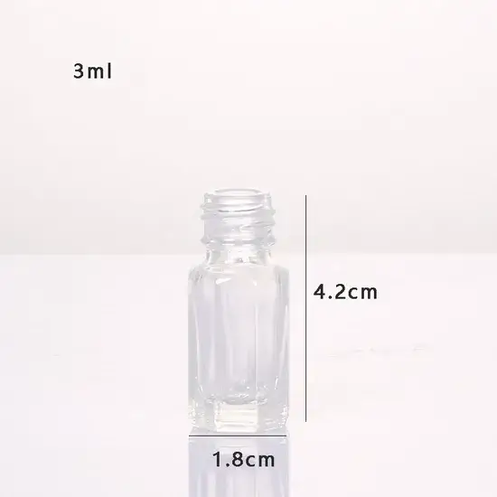 Bán buôn bình nước hoa 3ml 3G hình bát giác rỗng với dầu thơm tinh chất và chai lăn thủy tinh trong suốt hình ảnh 1-description