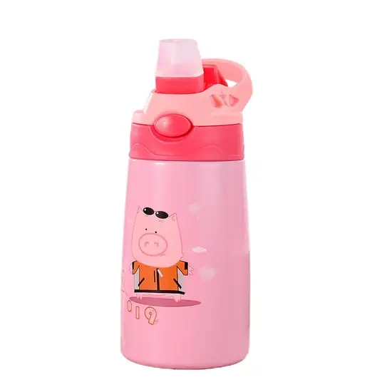 Cốc uống có ống hút silicone mềm, bình nước thép không gỉ giữ nhiệt tốt hình ảnh 1-description