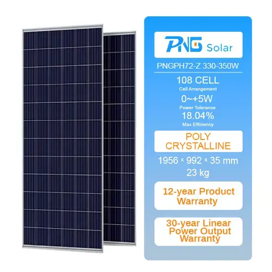 Tấm pin mặt trời hiệu suất cao từ PNG Năng lượng mặt trời - 330W đến 350W hình ảnh 1-description