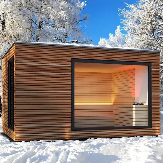 Sauna ngoại trời mới 4-6 Người với tường kính màu sắc đặc biệt hình ảnh 1-description
