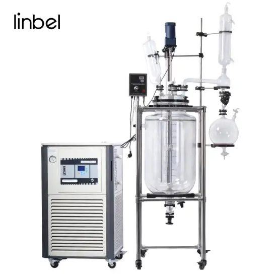 Bể khuấy trộn thủy tinh áp suất cao hai lớp, dung tích 5L, 10L, 20L, 50L, 100L, 200L hình ảnh 1-description