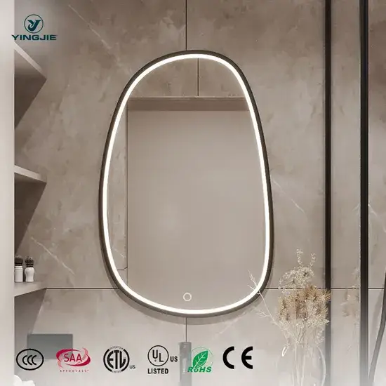 Gương phòng tắm treo tường LED có thể điều chỉnh độ sáng, kính phóng đại, gương thông minh hình ảnh 1-description