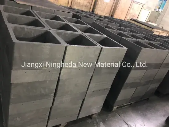 Bình crucible vuông làm từ than chì dành cho quá trình calcinating sintering hợp kim nitride vanadi hình ảnh 1-description