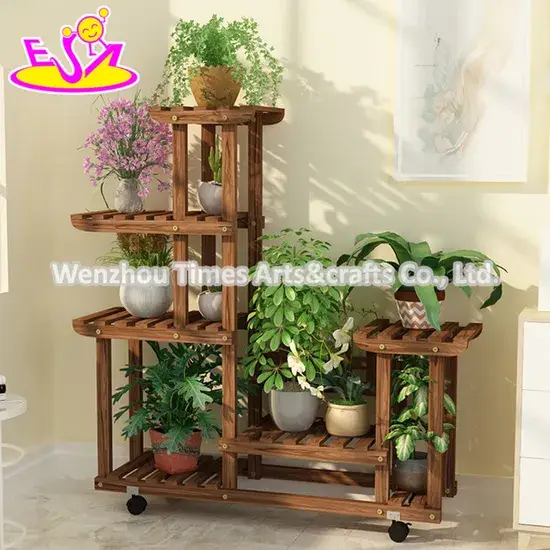 Kệ đựng cây cảnh ngoại thất bán sỉ với bánh xe tiện lợi W08h119 hình ảnh 1-description