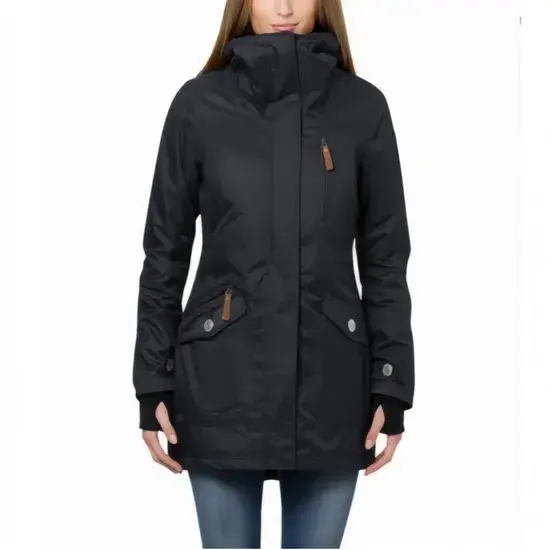 Áo khoác parka nữ chống thấm nước, chống lạnh và gió, có lớp đệm nhiệt và mũ thoáng khí hình ảnh 1-description