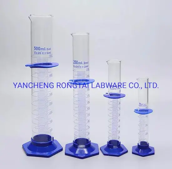 Thủy tinh Cylindr đo lường vạch chia, đế nhựa chất lượng cao hình ảnh 1-description