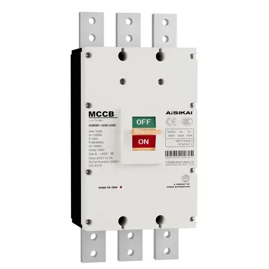 Tiêu đề mới: Cầu dao chống quá tải MCCB 1600A 3 pha/4 pha, đạt tiêu chuẩn CE CCC hình ảnh 1-description