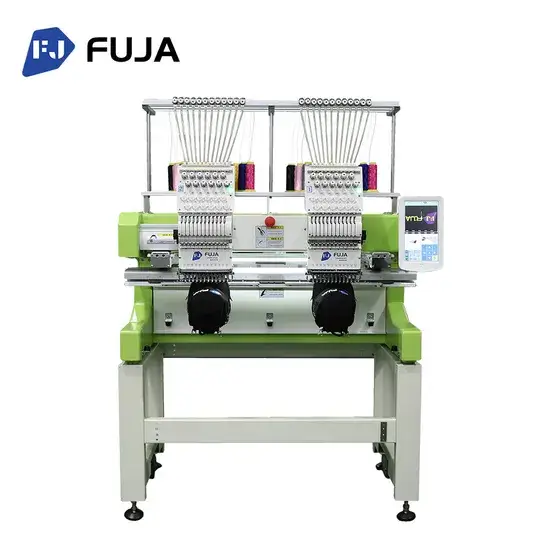 Máy thêu vi tính cố định tốc độ cao hai đầu cho việc thêu mũ thêu dẹt hình ảnh 1-description