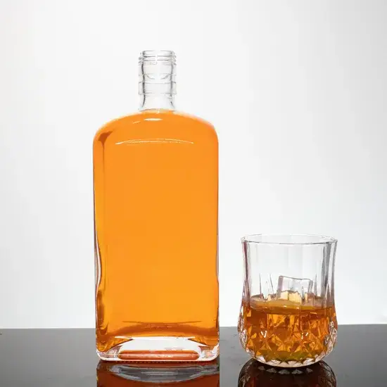 Chai rượu thủy tinh hình vuông 750ml từ nhà sản xuất Trung Quốc với nắp Ropp chất lượng hình ảnh 1-description