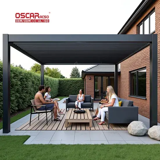 Mái che nắng mở rộng 3x4 chống nước cho sân vườn và hiên nhà, có thể thu gọn, sản phẩm nhôm tùy chỉnh dùng cho gia đình và thương mại hình ảnh 1-description