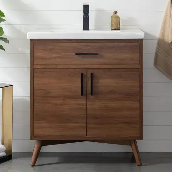 Nhà vệ sinh công nghệ cao 30'' Tủ phòng tắm đơn với cửa mở đóng tiện lợi hình ảnh 1-description