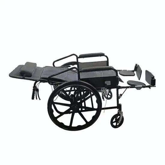 Xe lăn tay ngả cho người lớn, khung thép có thể điều chỉnh, thiết kế gập nhẹ phù hợp cho nhà vệ sinh hình ảnh 1-description