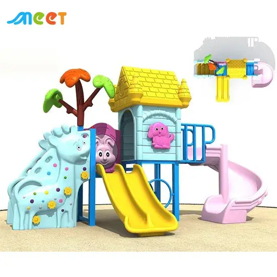 Thiết bị vui chơi kết hợp cầu trượt nhựa ngoài trời cho trẻ em - Mua sắm trực tiếp từ nhà máy (MT-LY007) hình ảnh 1-description