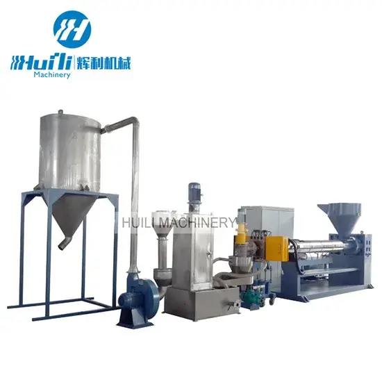 Máy tái chế nhựa hạt túi rác PE PP và phim hạt nhựa được nghiền nát thông qua vít đôi, máy tạo hạt sợi PP PE có nước - Báo giá cạnh tranh hình ảnh 1-description