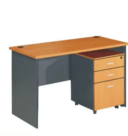 Bàn máy tính MDF kết hợp nhiều màu sắc trắng, xám và nâu hình ảnh 1-description