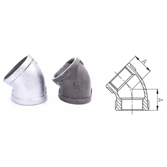 Ưu đãi 1%: Khuỷu sắt linh hoạt 90 độ và 45 độ, khuỷu bằng nhựa đa năng 90 độ và 45 độ hình ảnh 1-description