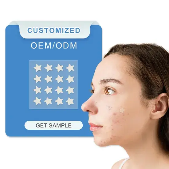 Mẫu dán trị mụn hình sao vô hình chứa axit hyaluronic - Nhận miễn phí từ nhà máy hình ảnh 1-description