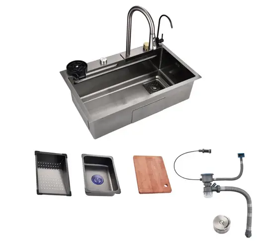 Chậu rửa bát inox 304 thiết kế hiện đại với các chi tiết sang trọng hình ảnh 1-description