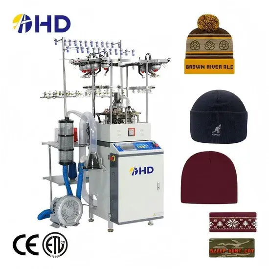 Đan len mũ bằng cotton acrylic với máy nhỏ tiện lợi hình ảnh 1-description