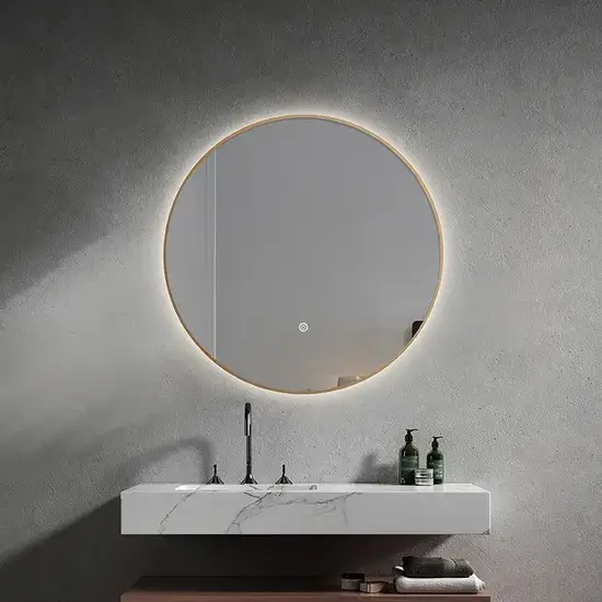 Gương tròn treo tường phòng tắm với công nghệ LED, sản phẩm hot nhất từ nhà sản xuất hình ảnh 1-description