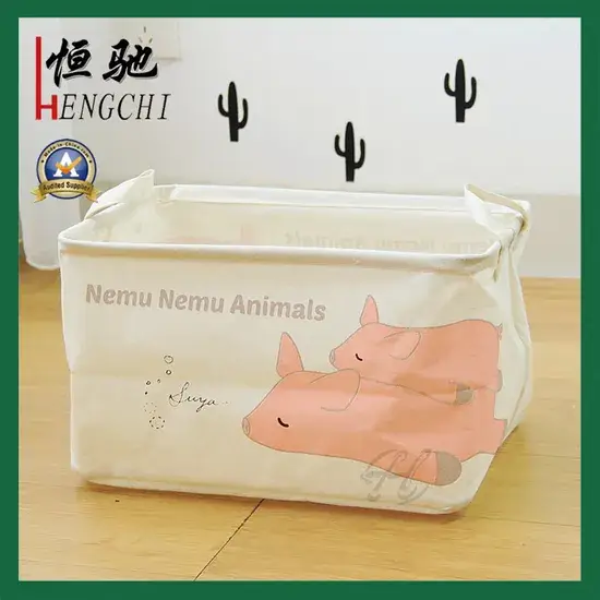 Giỏ đựng quần áo từ chất liệu cotton với tay cầm có thể điều chỉnh hình ảnh 1-description