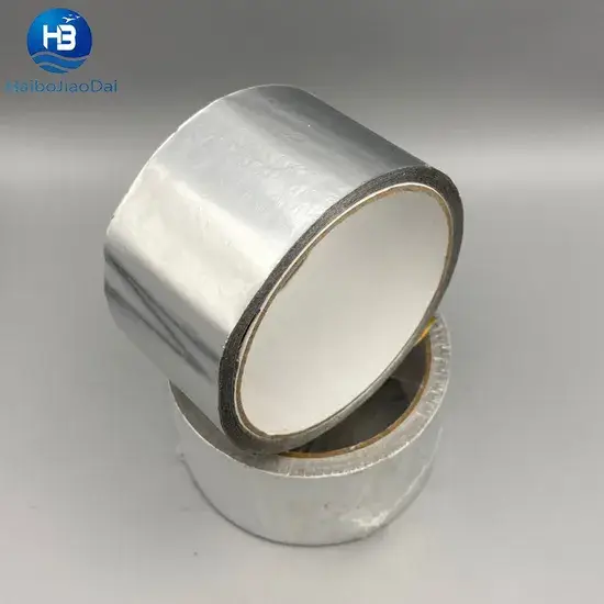 Băng keo nhôm foil chống nước và cháy, chịu nhiệt, có logo, thiết kế từ sợi thủy tinh và cao su đỏ, chất lượng cao, có lớp bọc poly hình ảnh 1-description