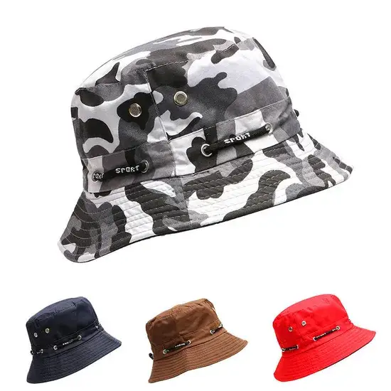 Mũ rộng vành đánh cá ngụy trang, chất liệu cotton polyester, phù hợp cho hoạt động đi bộ và câu cá xa hình ảnh 1-description
