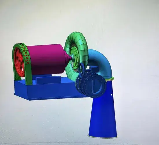Máy phát điện thủy điện 125kw loại Francis với thiết bị tuabin và máy phát điện AC hình ảnh 1-description