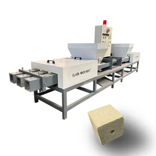 Máy ép khối chân pallet gỗ bằng công nghệ thủy lực Elasn, máy ép nóng mùn cưa hình ảnh 1-description