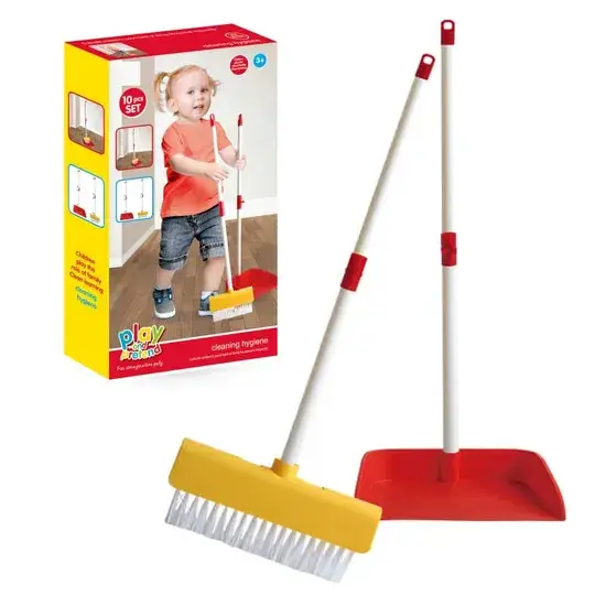 Bộ chổi và hót rác kết hợp nhựa, sản phẩm giả vờ dọn dẹp cho bé hình ảnh 1-description
