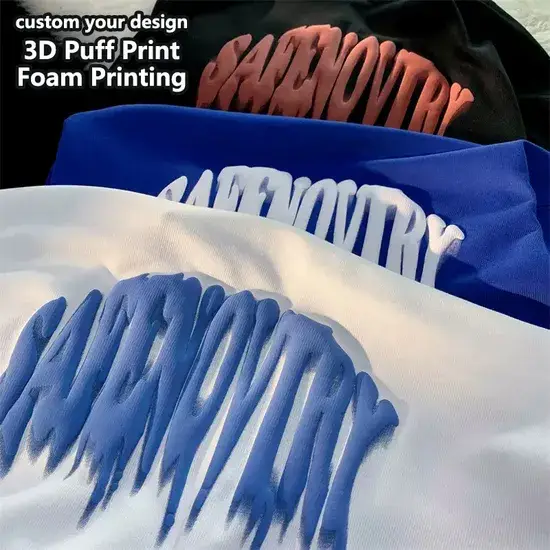 Áo Sơ Mi Nam Cotton In Tùy Chỉnh Nặng 250GSM - Áo Thun Nam Không May Seams, In Puff Màn Hình - Áo Thun Trắng Oversized Cắt Ngắn Loại Boxy hình ảnh 1-description
