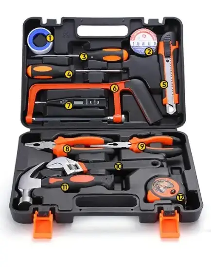 Bộ Dụng Cụ Chuyên Nghiệp 12PCS với Phụ Kiện Thép Carbon Kèm Kìm và Tuốc Nơ Vít hình ảnh 1-description
