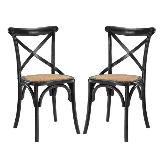 Ghế chéo lưng bằng gỗ đen rattan phối với phong cách cổ điển dành cho sự kiện đám cưới và tiệc hình ảnh 1-description