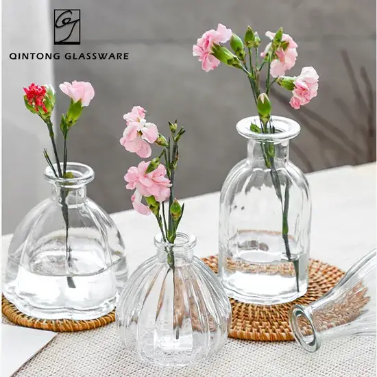 Bình thủy tinh hoa vintage retro hình tròn 200ml, dùng trang trí bàn cho tiệc cưới, bữa tiệc và lễ kỷ niệm hình ảnh 1-description