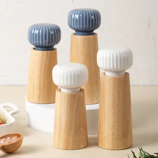 Máy xay tiêu với chất liệu gốm Đan Mạch và gỗ beech, kèm bình xay muối và cối xay tiêu hình ảnh 1-description