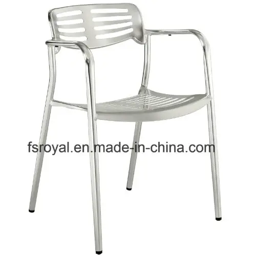 Ghế ăn có tay vịn làm từ nhôm anod hóa phù hợp sử dụng ngoài trời, phù hợp cho khách sạn và nhà hàng hình ảnh 1-description