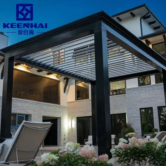 Mái che ngoài trời pergola nhôm có động cơ từ nhà máy Trung Quốc, giá ưu đãi hình ảnh 1-description
