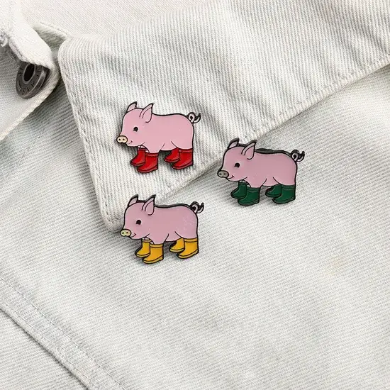 Pendant heo kim loại Bros màu hồng Nhật Bản - Phụ kiện dễ thương và độc đáo hình ảnh 1-description